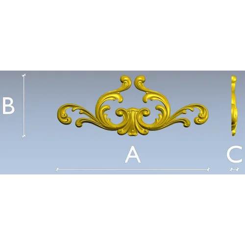 Rococo Acanthus Cartouche STL 3D model for CNC