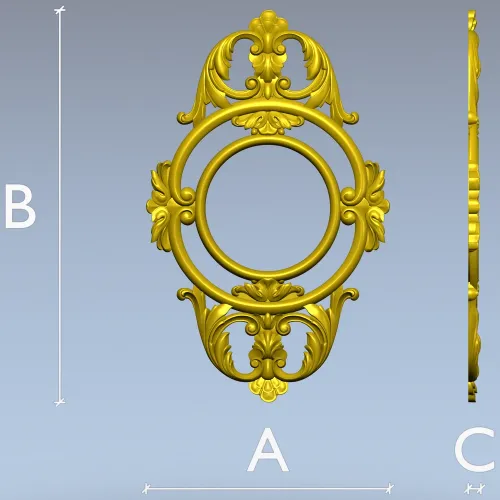 Baroque Acanthus Medallion - STL 3D model for CNC