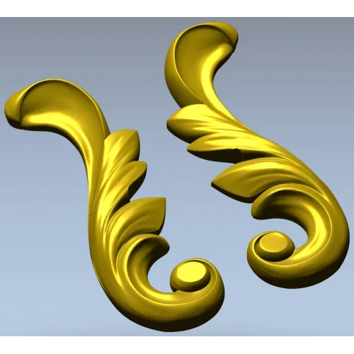 Парная акантовая накладка - 3D модель STL для ЧПУ