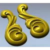 Acanthus Scroll Applique STL - high-relief 3D model for CNC