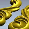 Acanthus Scroll Applique STL - high-relief 3D model for CNC