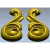 Acanthus Scroll Applique STL - high-relief 3D model for CNC