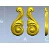 Acanthus Scroll Applique STL - high-relief 3D model for CNC