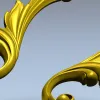 Акантовый завиток - парный декоративный элемент STL для ЧПУ