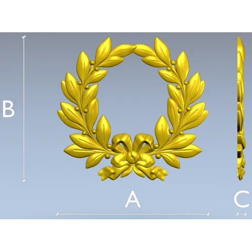 Laurel Wreath Relief STL for CNC