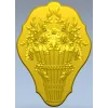 Декоративный медальон "Цветочная корзина" - 3D модель STL для ЧПУ