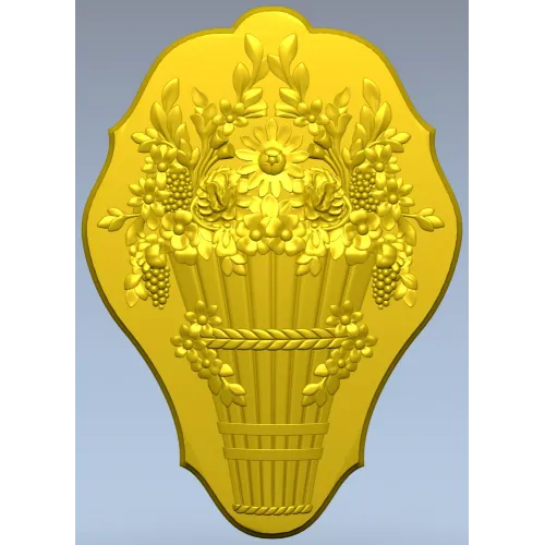 Декоративный медальон "Цветочная корзина" - 3D модель STL для ЧПУ