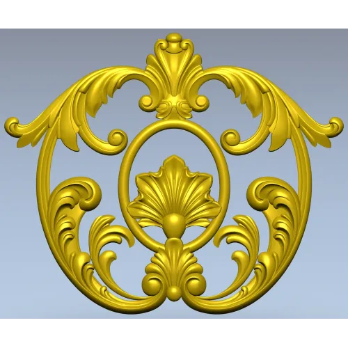 Baroque Shell Cartouche - STL 3D Model for CNC