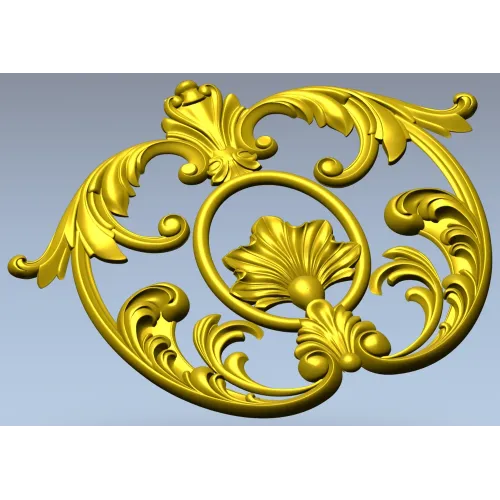 Baroque Shell Cartouche - STL 3D Model for CNC