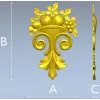Корзина изобилия - 3D модель STL для ЧПУ (декоративный картуш)