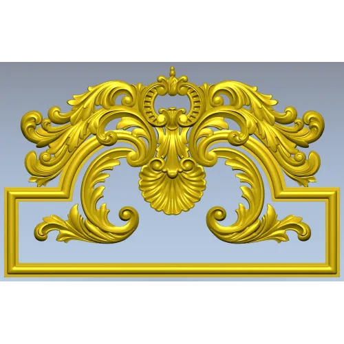 Rococo Acanthus Pediment STL for CNC milling