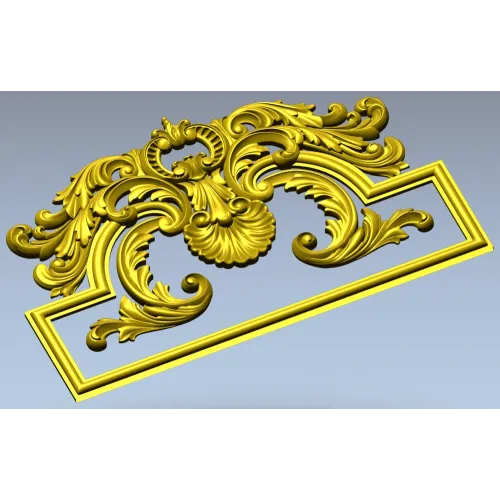 Rococo Acanthus Pediment STL for CNC milling