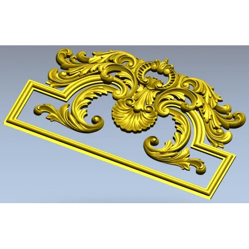 Rococo Acanthus Pediment STL for CNC milling