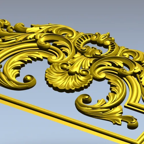 Rococo Acanthus Pediment STL for CNC milling