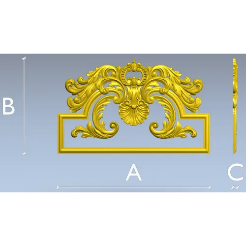 Rococo Acanthus Pediment STL for CNC milling