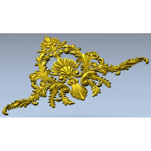Aurielle Acanthus Cartouche - STL 3D model for CNC