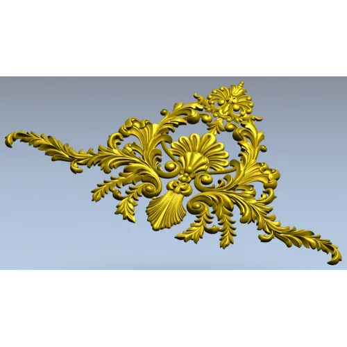 Aurielle Acanthus Cartouche - STL 3D model for CNC