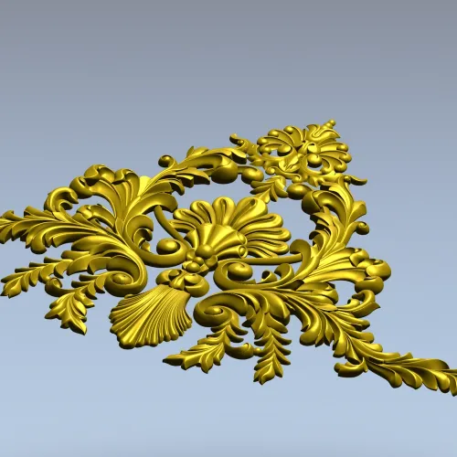 Aurielle Acanthus Cartouche - STL 3D model for CNC