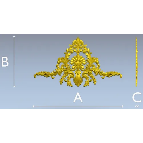 Aurielle Acanthus Cartouche - STL 3D model for CNC