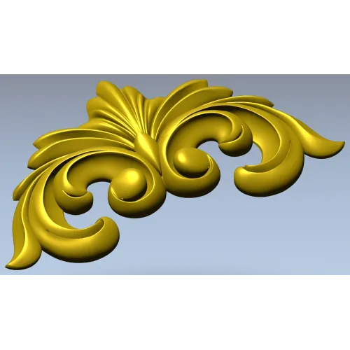 Рельефный картуш с акантовыми листьями - 3D модель STL для ЧПУ
