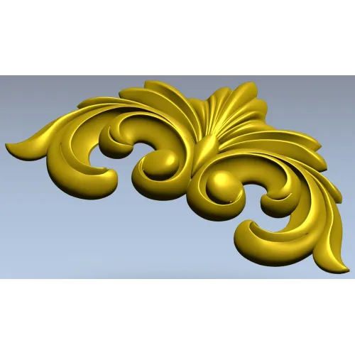 Рельефный картуш с акантовыми листьями - 3D модель STL для ЧПУ