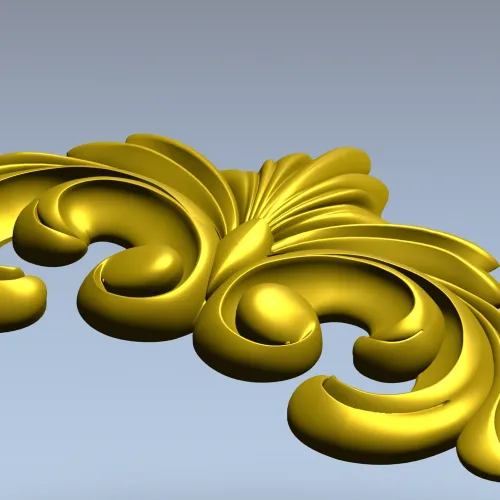 Рельефный картуш с акантовыми листьями - 3D модель STL для ЧПУ