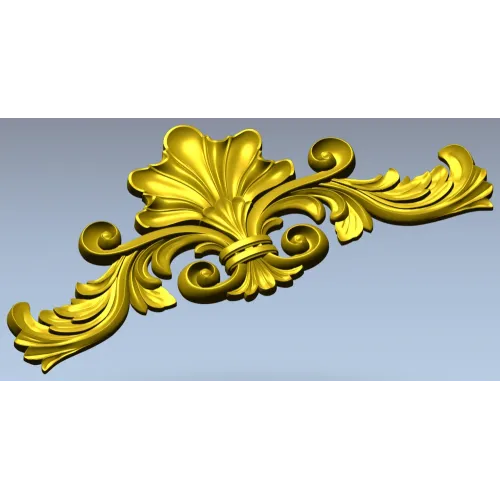 Декоративная палметта в барочном стиле - STL 3D модель для ЧПУ