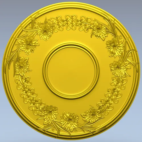 Floral Wreath Medallion STL for CNC
