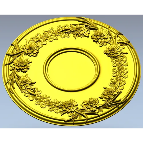 Floral Wreath Medallion STL for CNC