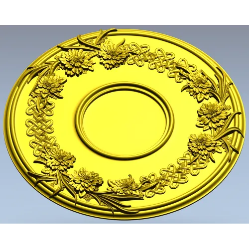 Floral Wreath Medallion STL for CNC