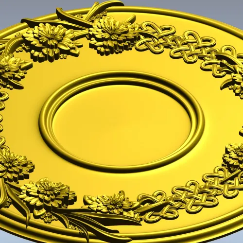Floral Wreath Medallion STL for CNC