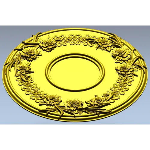 Floral Wreath Medallion STL for CNC