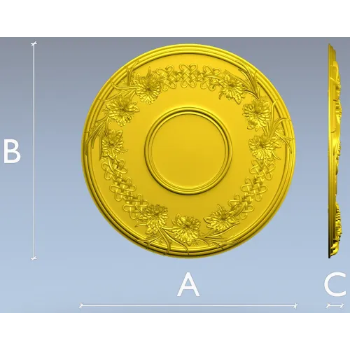 Floral Wreath Medallion STL for CNC