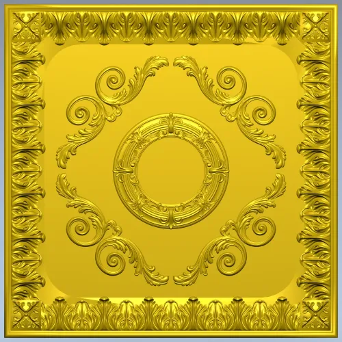 Aurelia Rosette Panel - Baroque Square Decorative STL