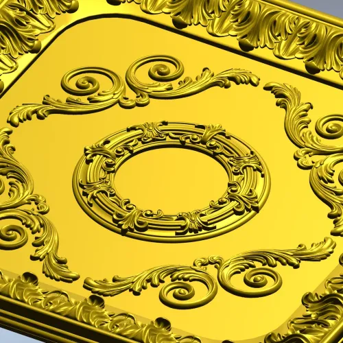 Aurelia Rosette Panel - Baroque Square Decorative STL