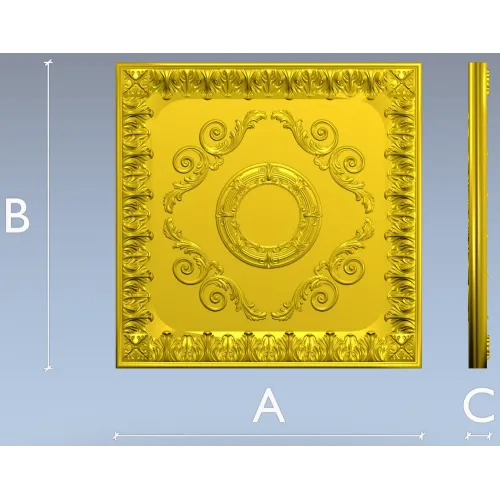 Aurelia Rosette Panel - Baroque Square Decorative STL
