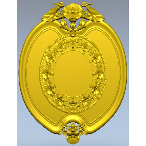 Oval Floral Medallion - STL 3D Model for CNC Routing