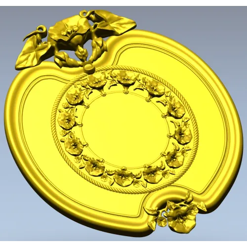 Oval Floral Medallion - STL 3D Model for CNC Routing