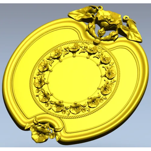 Oval Floral Medallion - STL 3D Model for CNC Routing