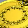 Oval Floral Medallion - STL 3D Model for CNC Routing