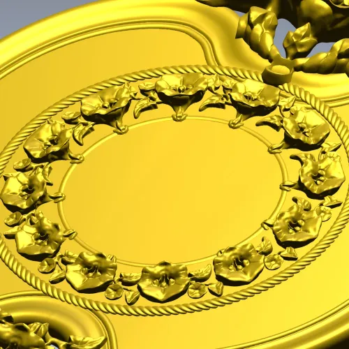 Oval Floral Medallion - STL 3D Model for CNC Routing