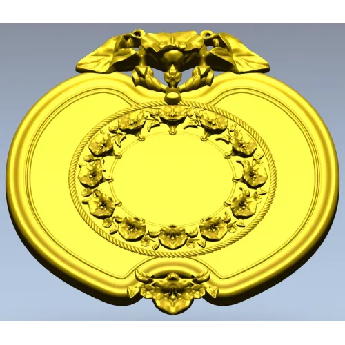 Oval Floral Medallion - STL 3D Model for CNC Routing
