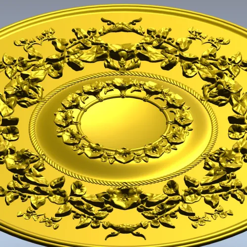 Victorian Floral Rosette - STL 3D Model for CNC Milling