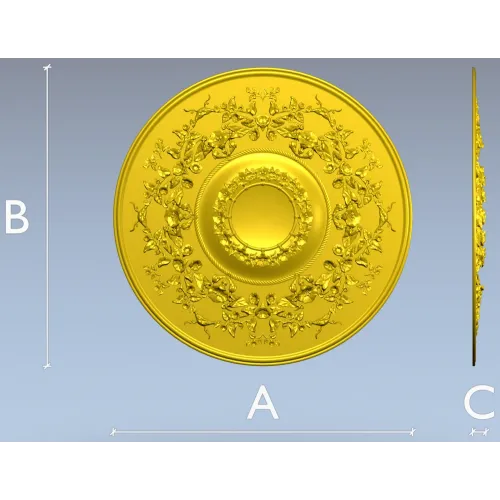 Victorian Floral Rosette - STL 3D Model for CNC Milling