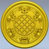 Round Floral Rosette STL for CNC Milling