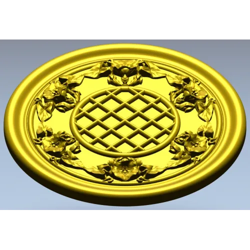 Round Floral Rosette STL for CNC Milling