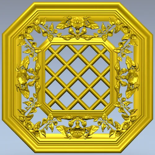 Octagonal Floral Lattice 3D STL for CNC