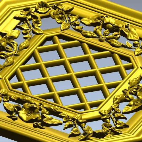 Octagonal Floral Lattice 3D STL for CNC