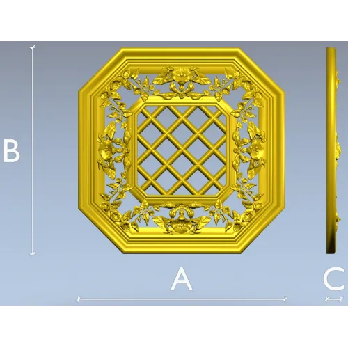 Octagonal Floral Lattice 3D STL for CNC