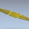 Декоративная 3D модель STL - лента с розеттой для ЧПУ